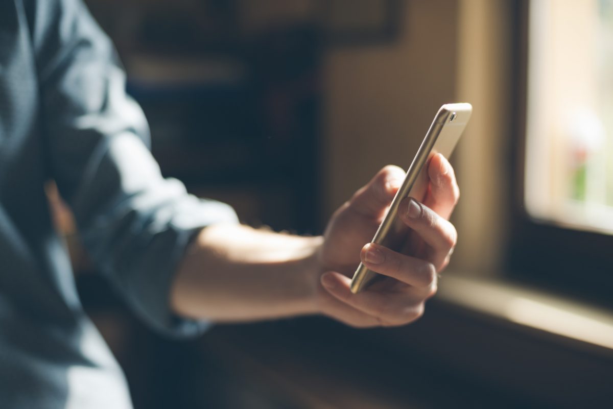 Person holding phone