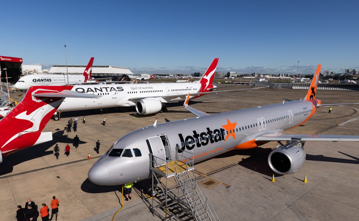 Qantas planes at an airport