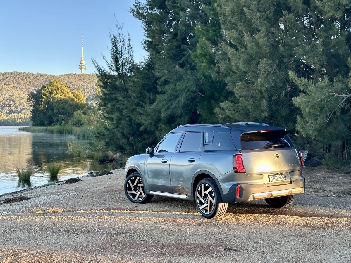 rear of car by a lake