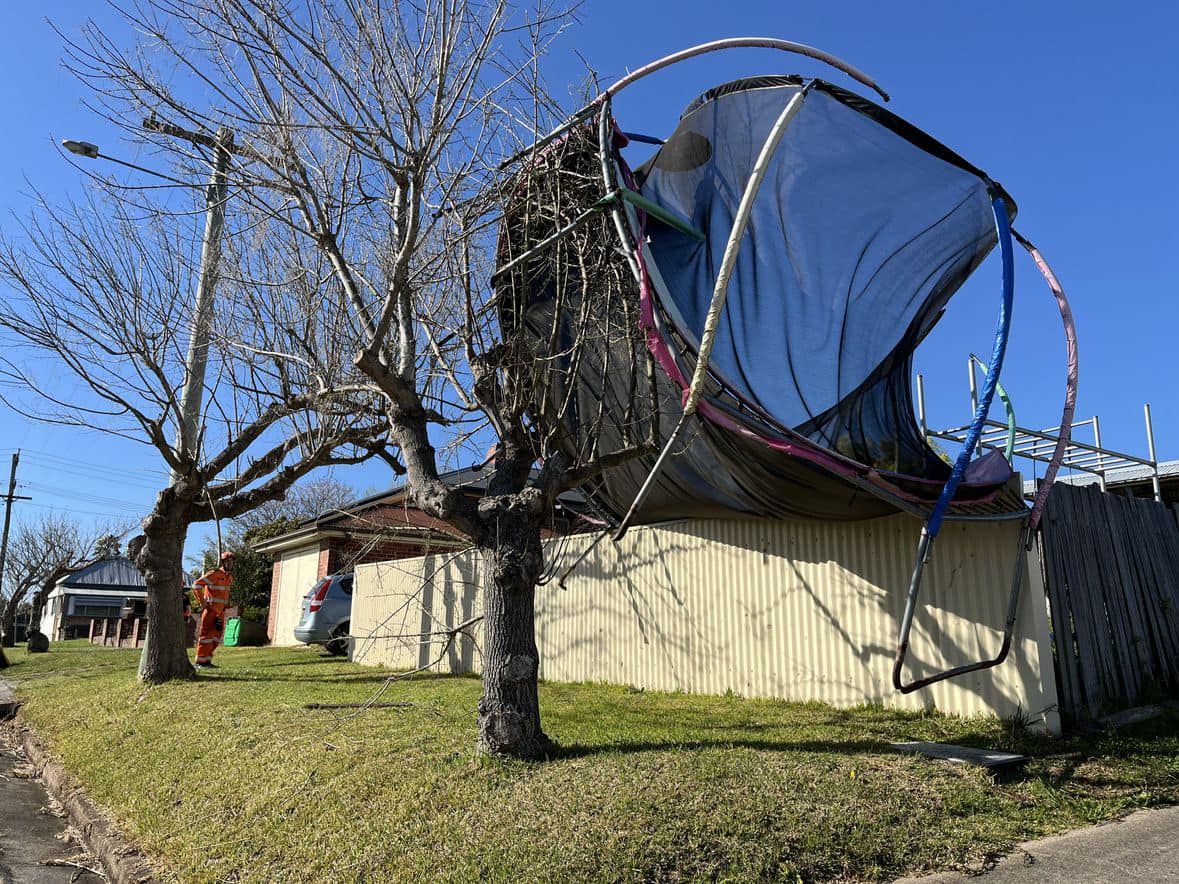 damaged trampoline
