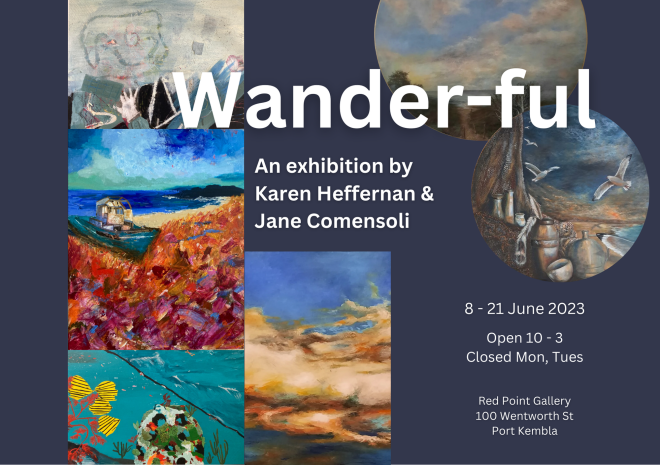 Flyer for Wander-ful exhibition by artist Karen Heffernan