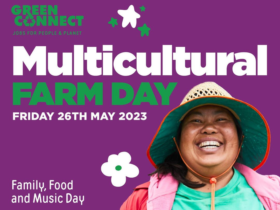 Flyer for Multicultural Farm Day Kidsfest event at Green Connect