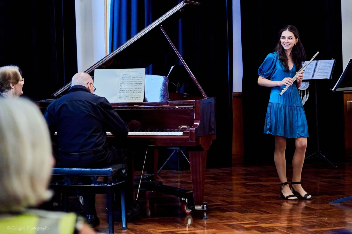 Flautist in concert