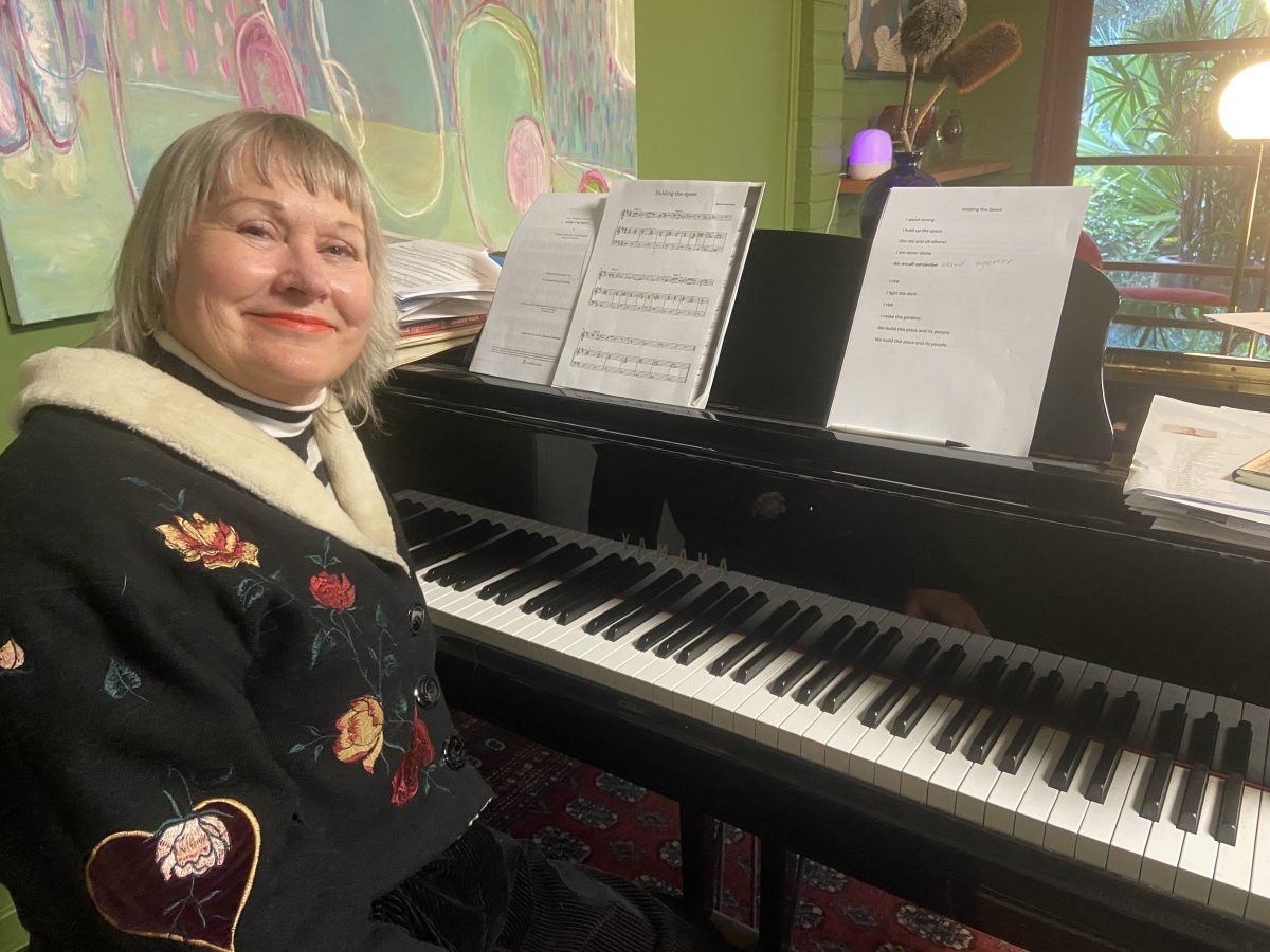 Karen Cummings at a piano