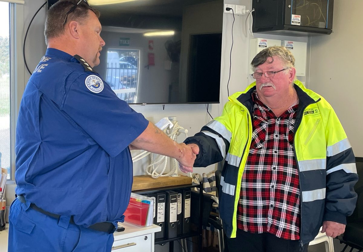 Two men shaking hands