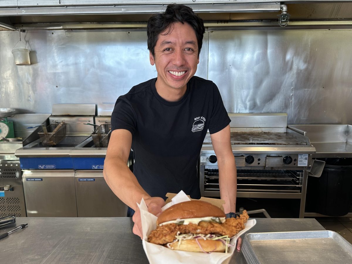 Chef with burger