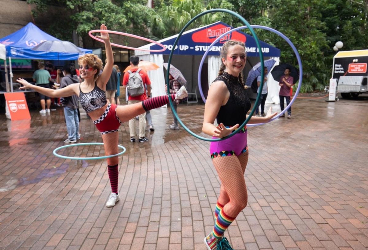 Bianca and Lauren dancing with hula hoops