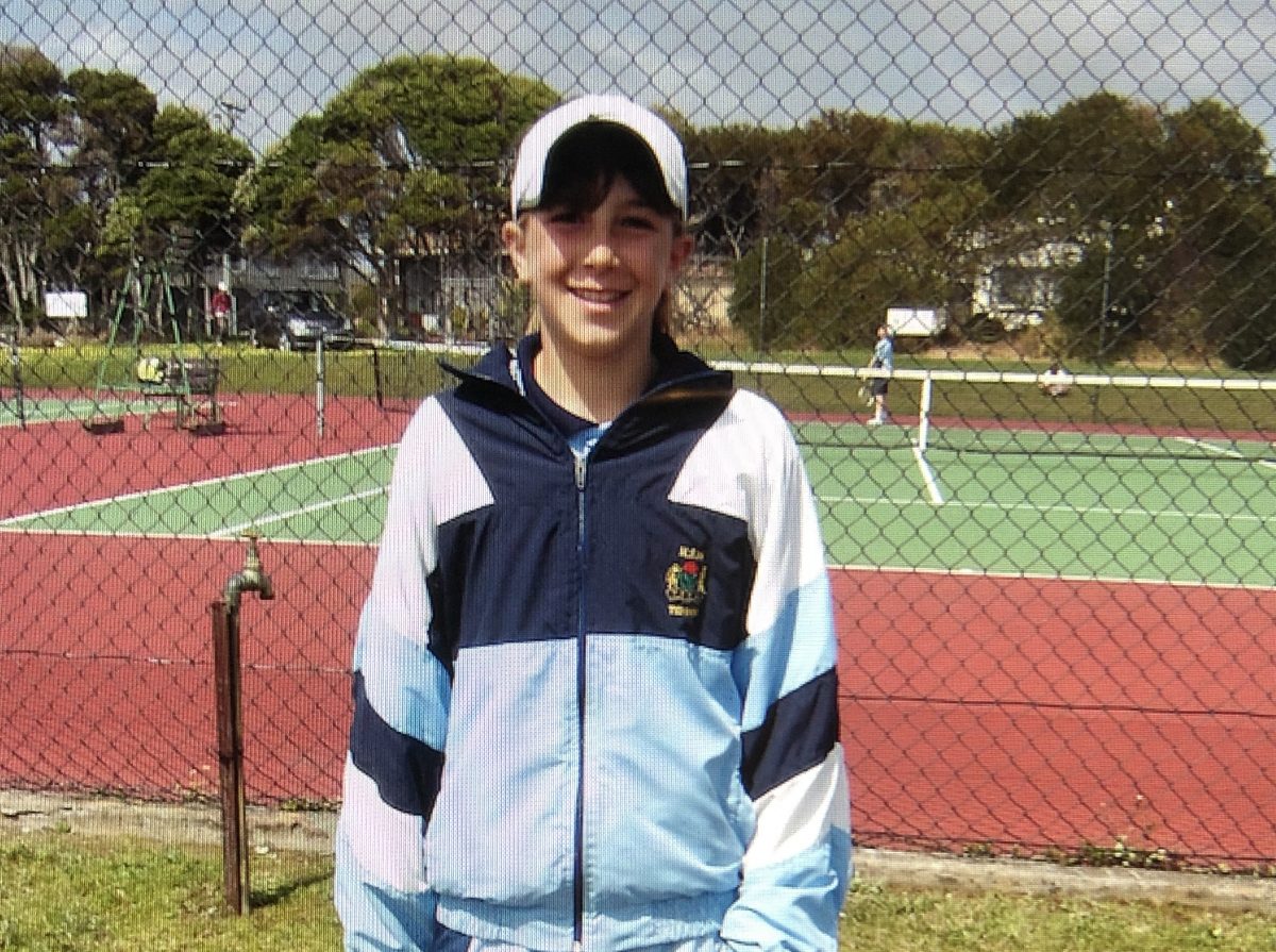 Ellen Perez at tennis court.