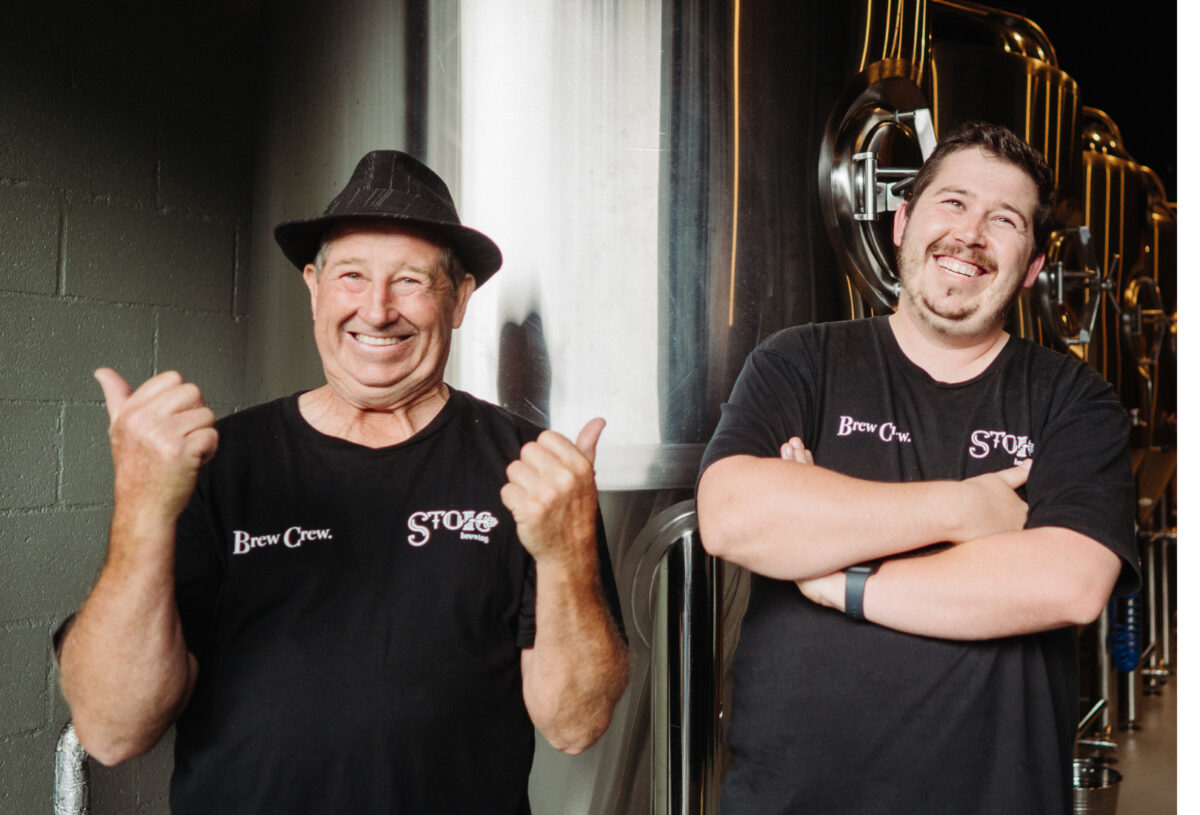 Steve and Andrew Prosser in their Stoic Brewery.
