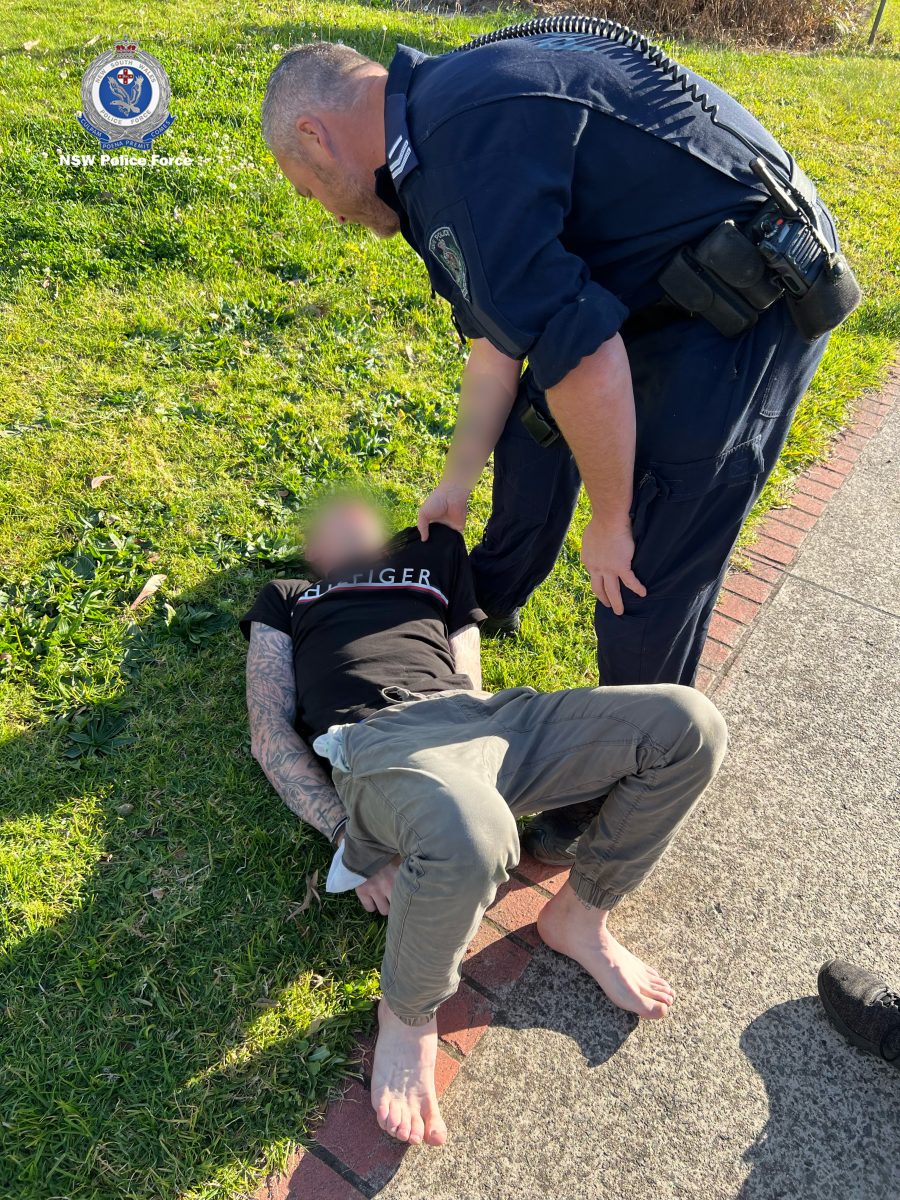 Police arresting a man.