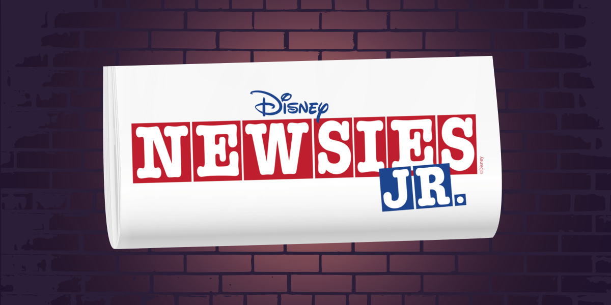 Banner for Disney's Newsies Jr production at Merrigong Theatre. 