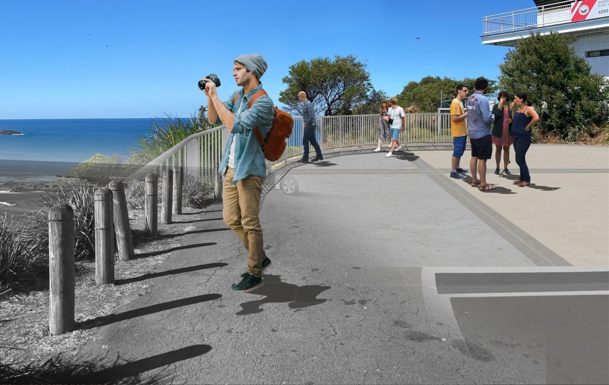 Artist impression of new deck at lookout site