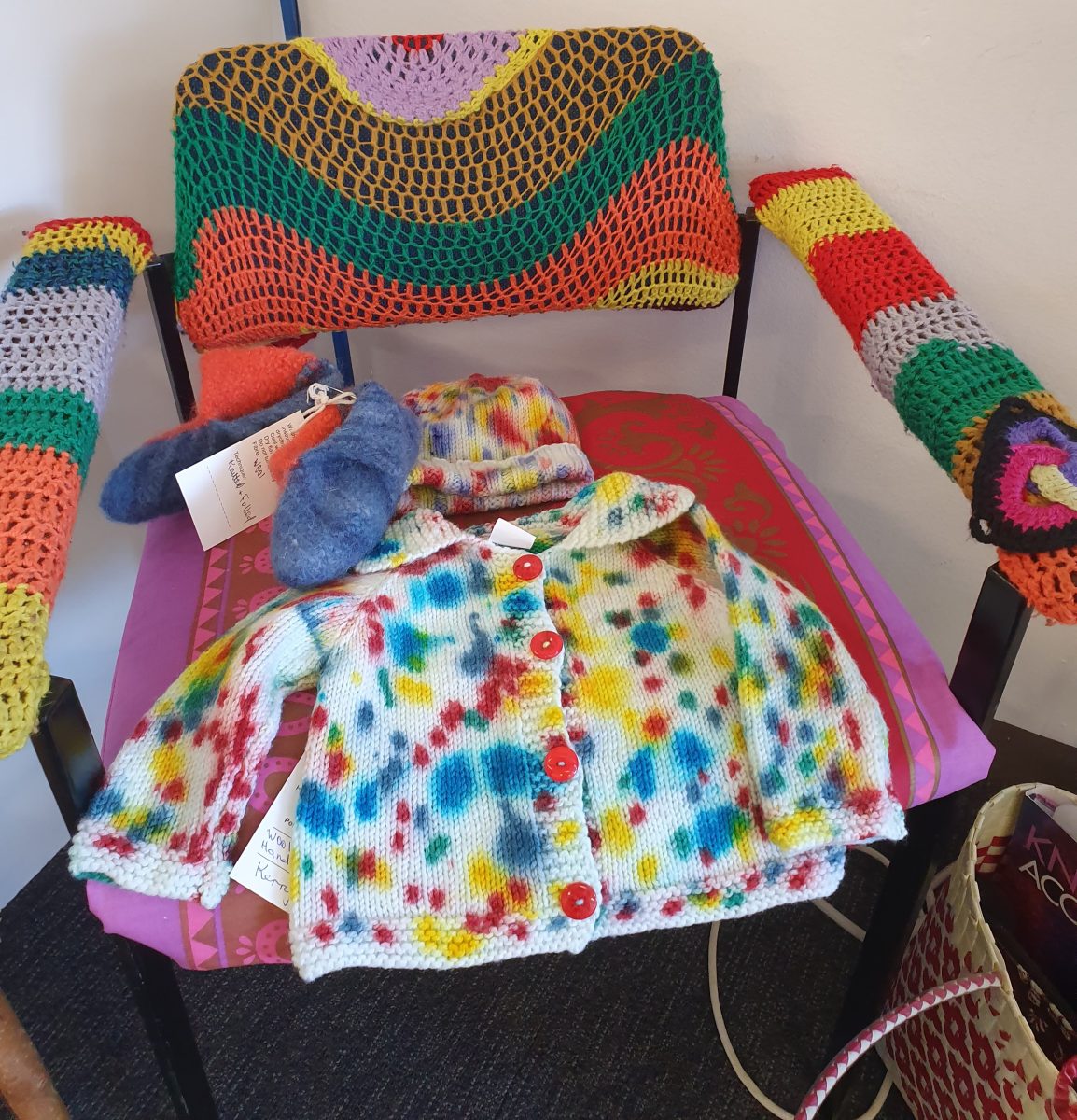 A samplke of Kerry Butt's knitted works.