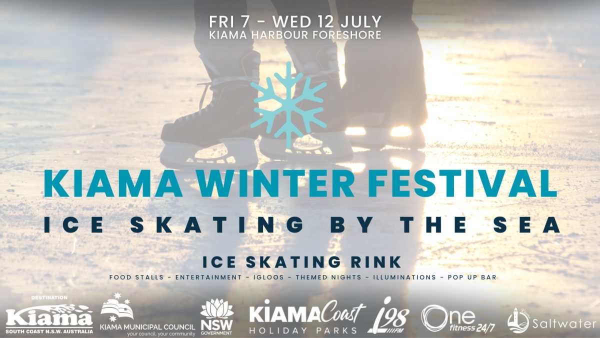 Flyer for ice skating at Kiama winter festival