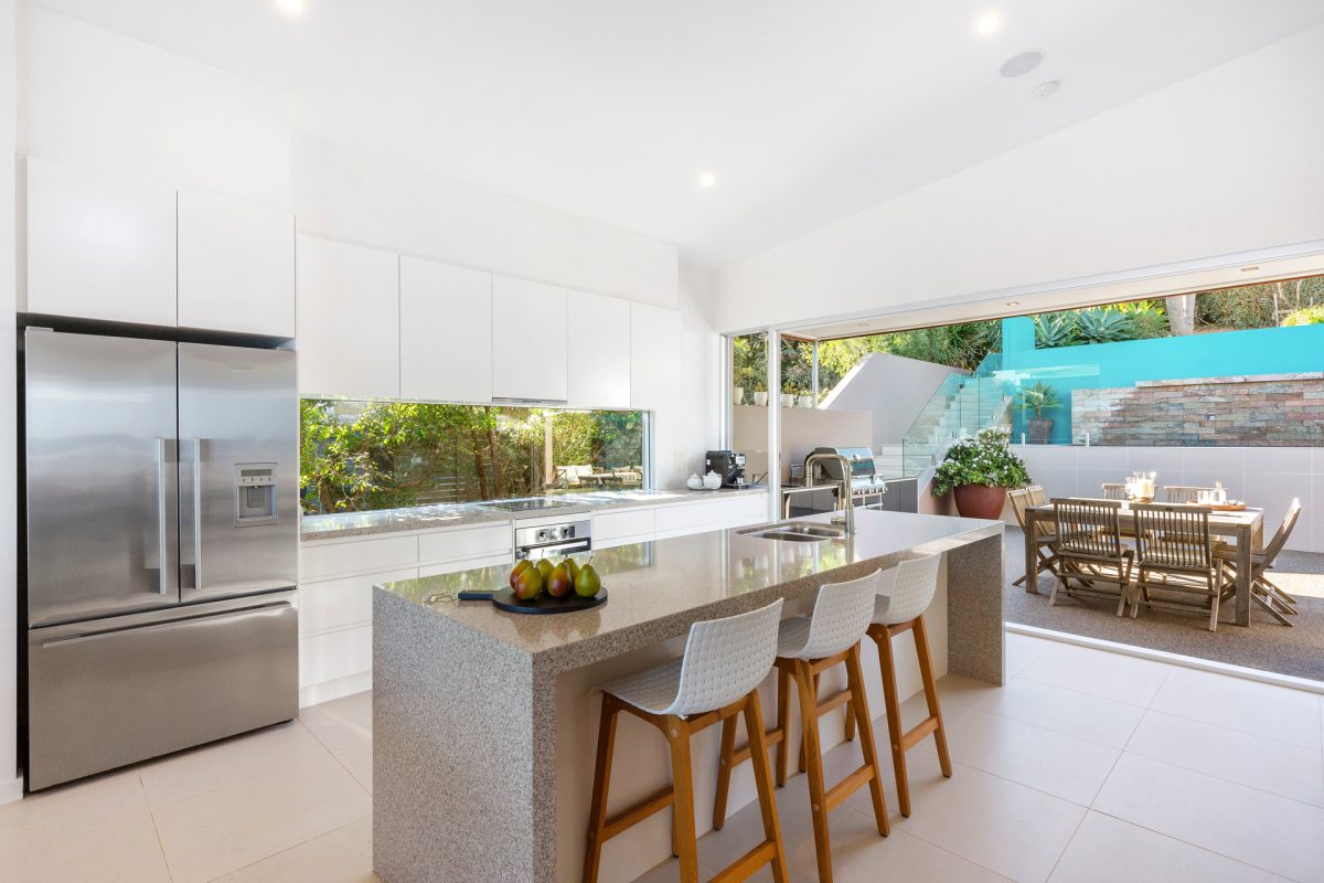 Kitchen and terrace at 39 Burke Parade, Gerroa