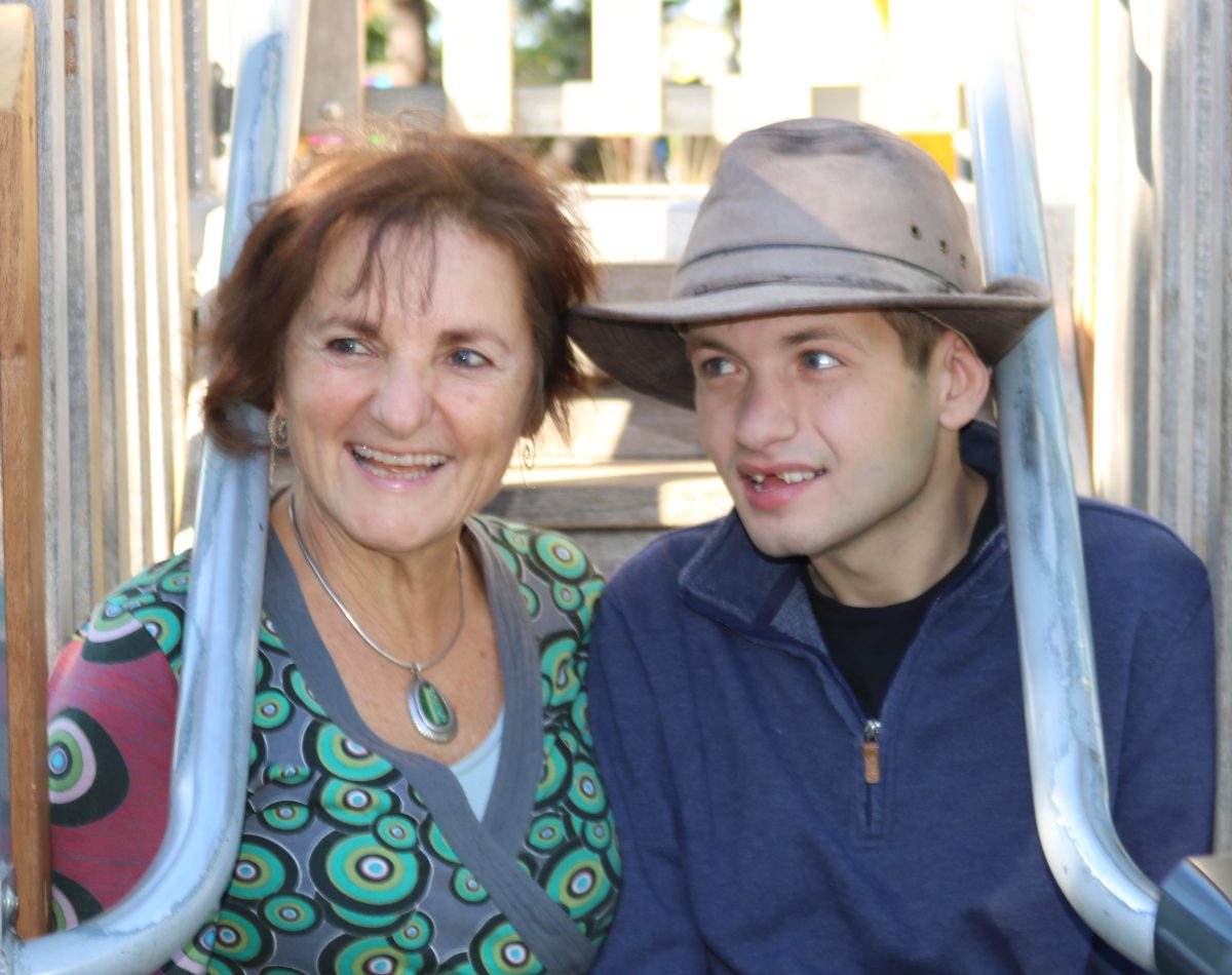 Shoshana Dreyfus and her son Bodhi at Stuart Park.