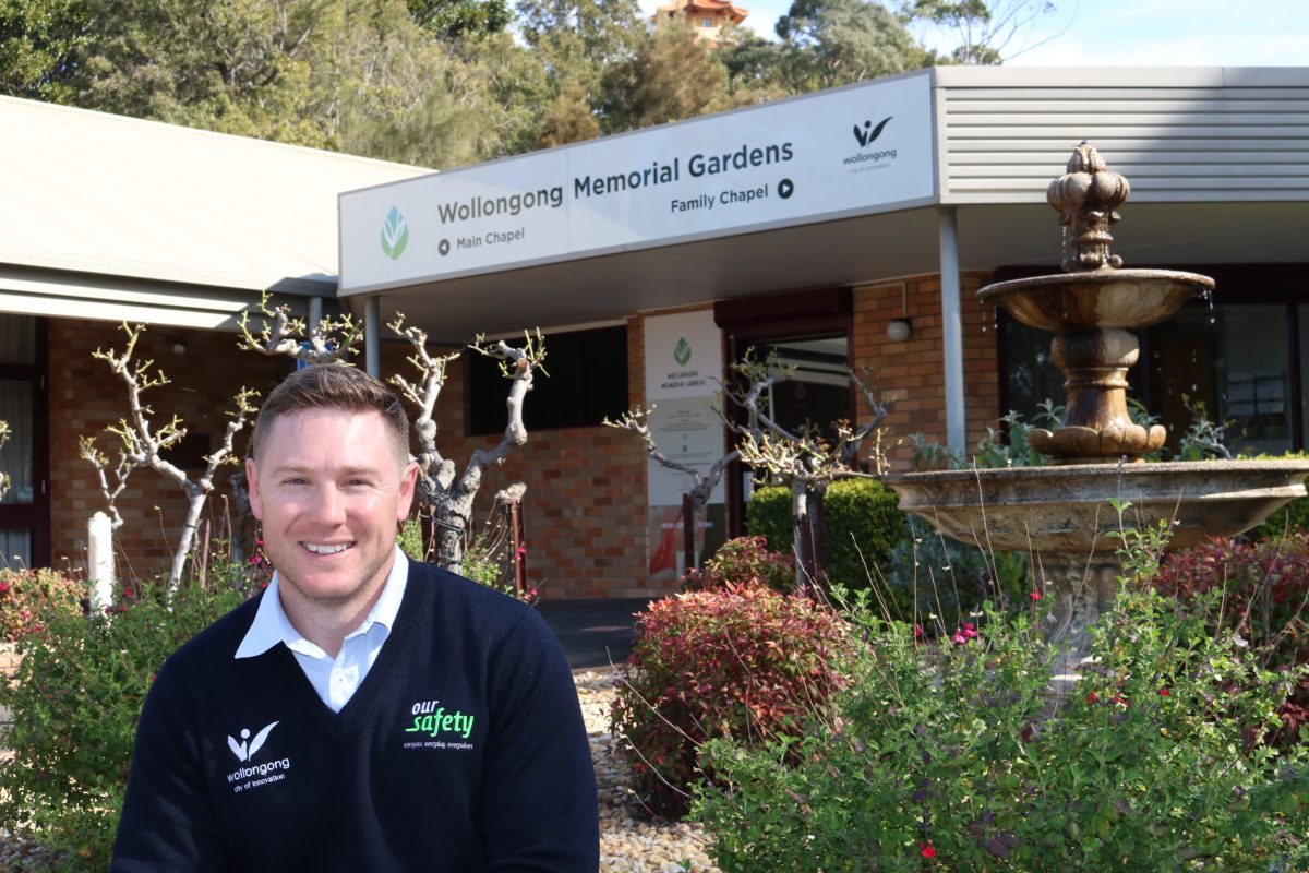 Operations Manager for Wollongong’s Memorial Gardens and Cemeteries Josh Saunders. at Wollongong Memorial Gardens.