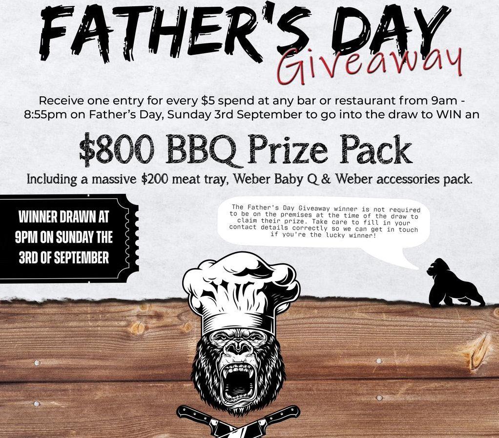 Flyer for Father's Day giveaway at Warilla Bowls Club