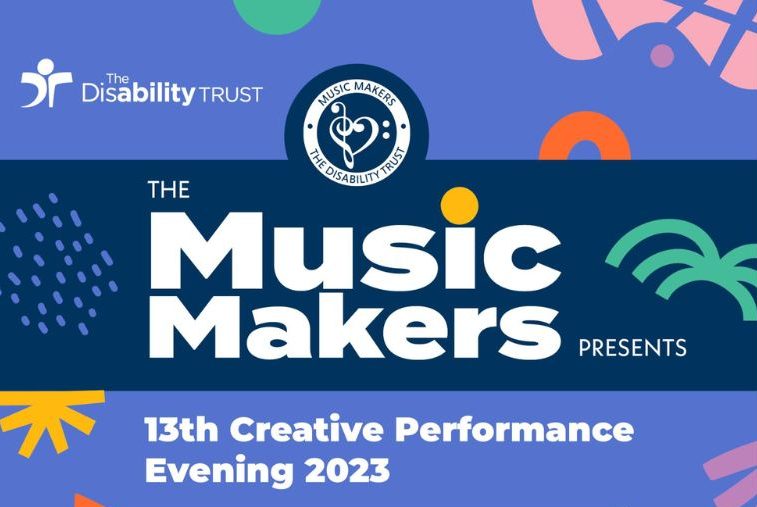 Colourful flyer for Music Makers concert