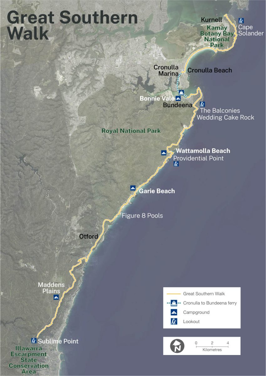 map of the great southern walk