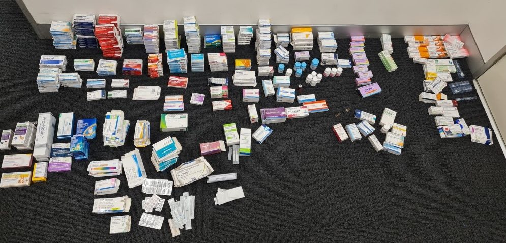 A large stash of allegedly stolen medication.