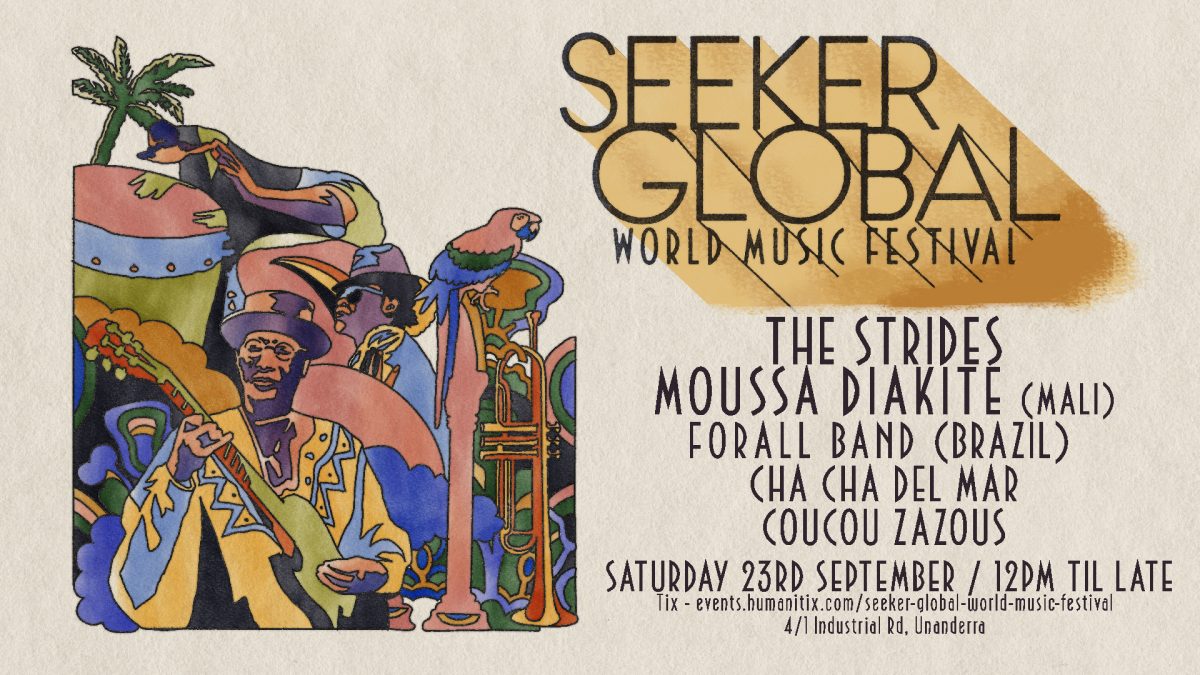 Flyer for World Music Day at Seeker Brewing