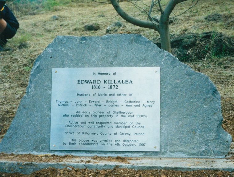 A memorial plaque dedicated to the memory of Edward Killalea