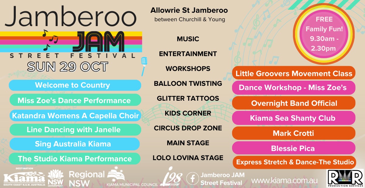 Flyer for Jamberoo Jam Street Festival