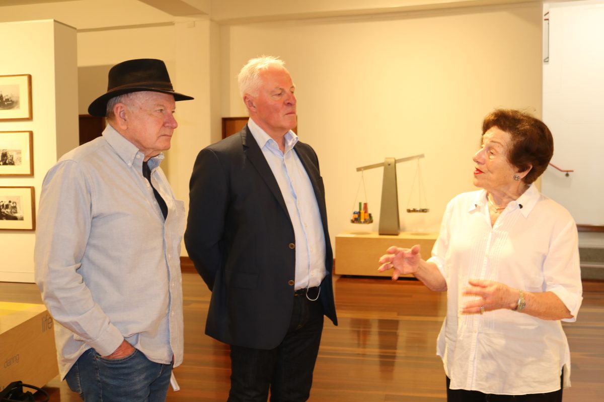 Gordon Bradbery, Ed St John and Mimi Wise at the exhibition.