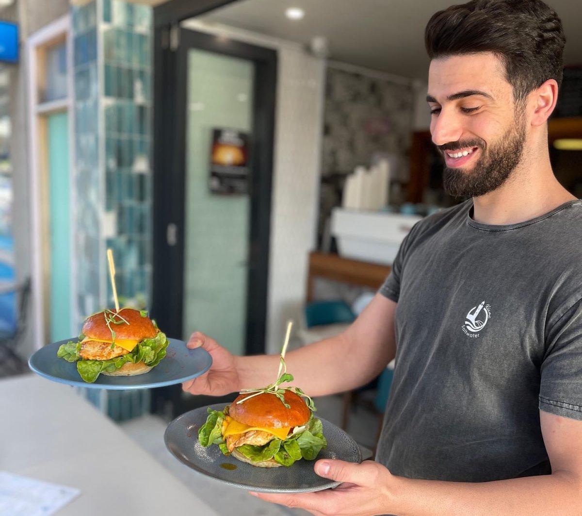 Man serving food