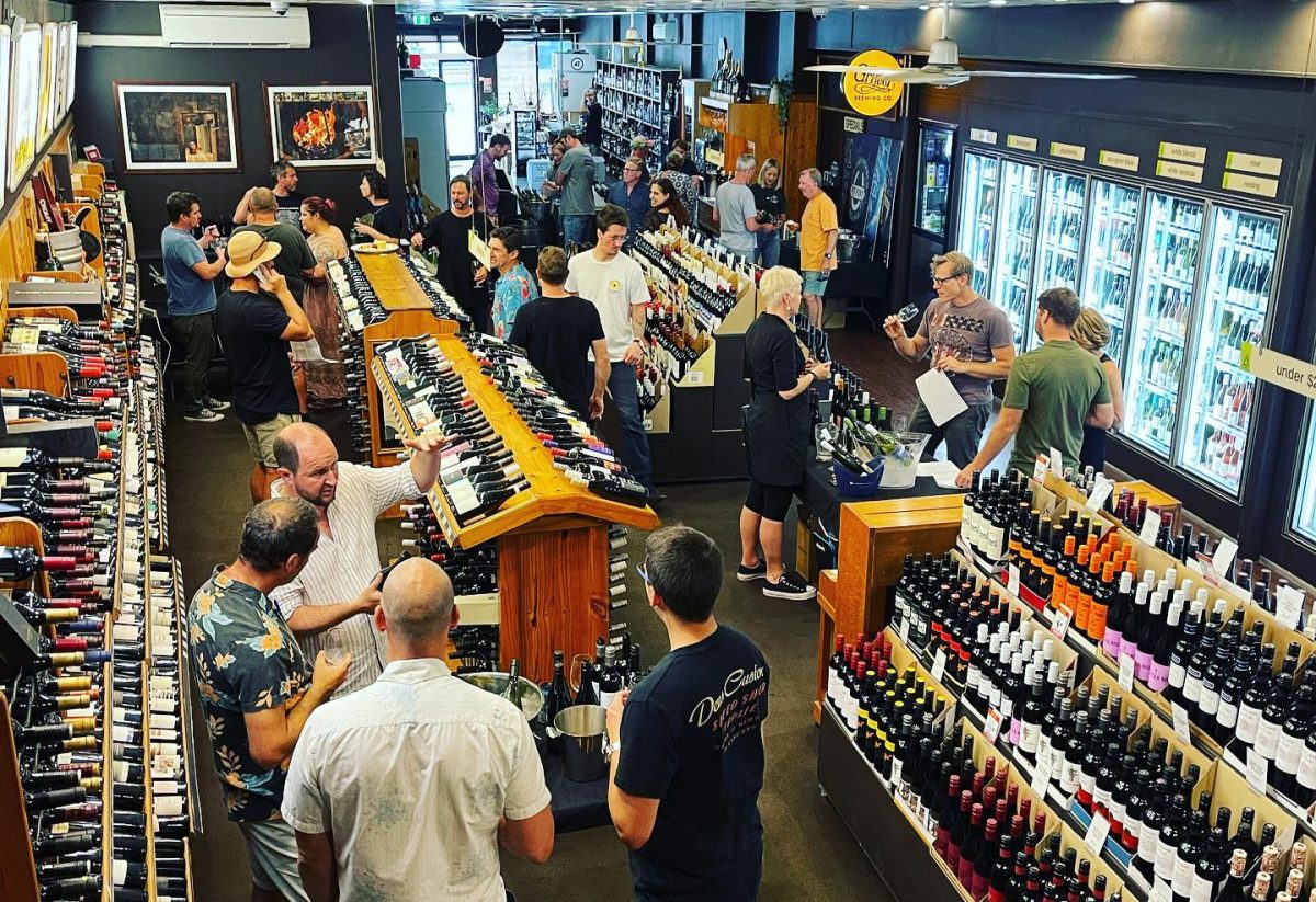People mill around Thirroul Cellars at a wine event