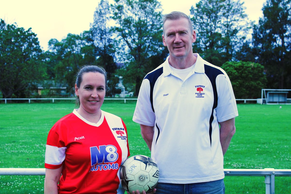 Figtree Football Club's Luise Lago and Stuart Tyrrell.