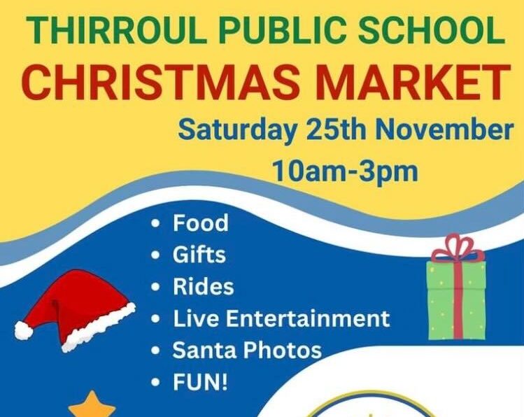 Flyer for Thirroul Public School Christmas Market