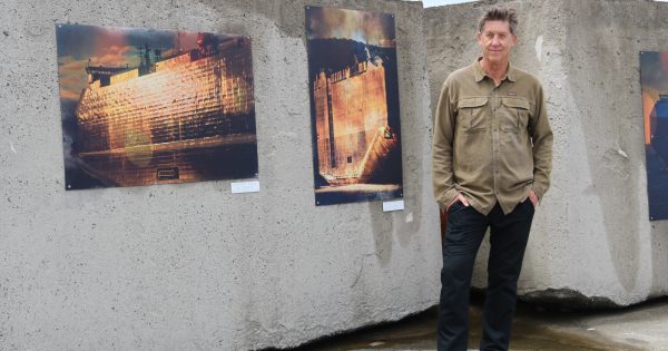 Beauty of cargo ships captured in harbour breakwater photo display