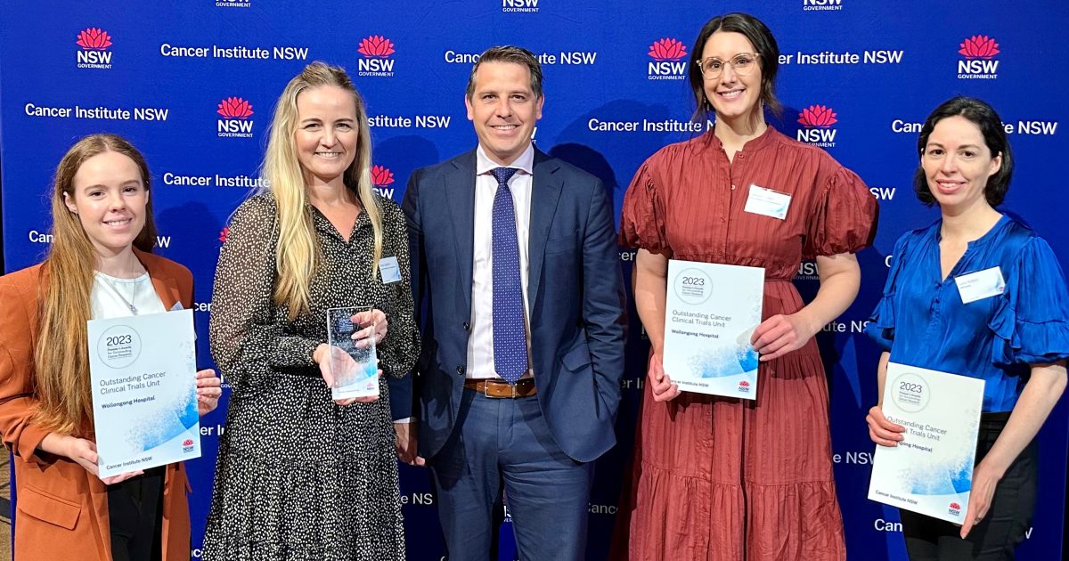 Cancer clinical trials team from Wollongong Hospital recognised for