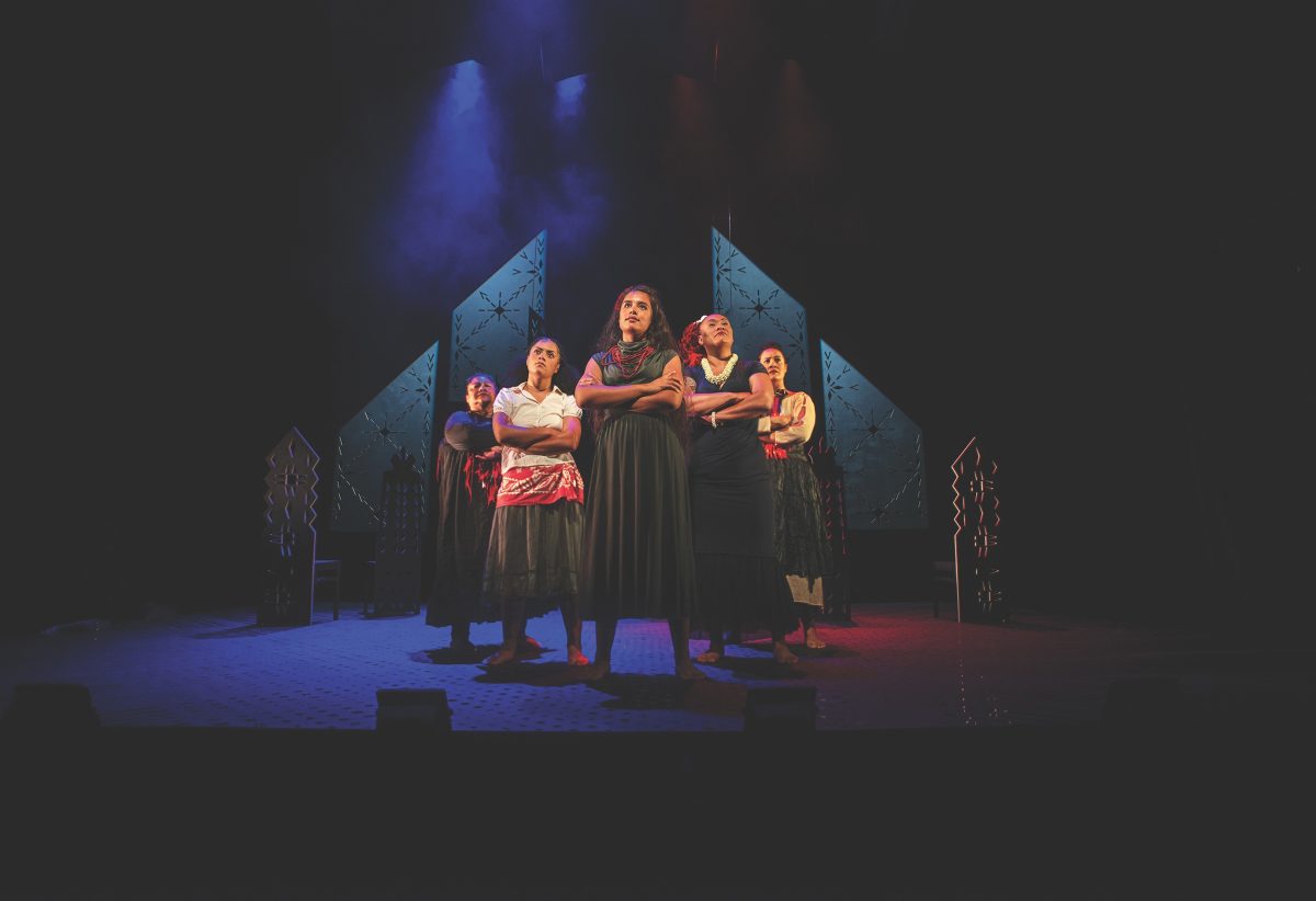 Five Samoan women on theatre stage