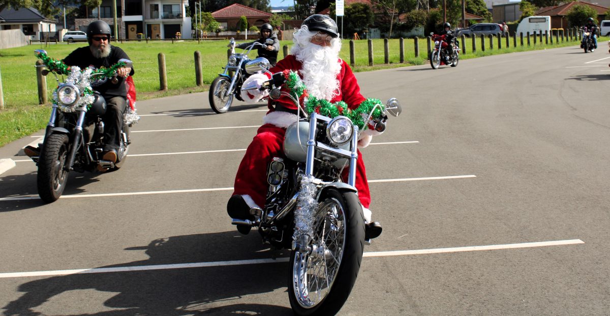 Santa on motorcycle