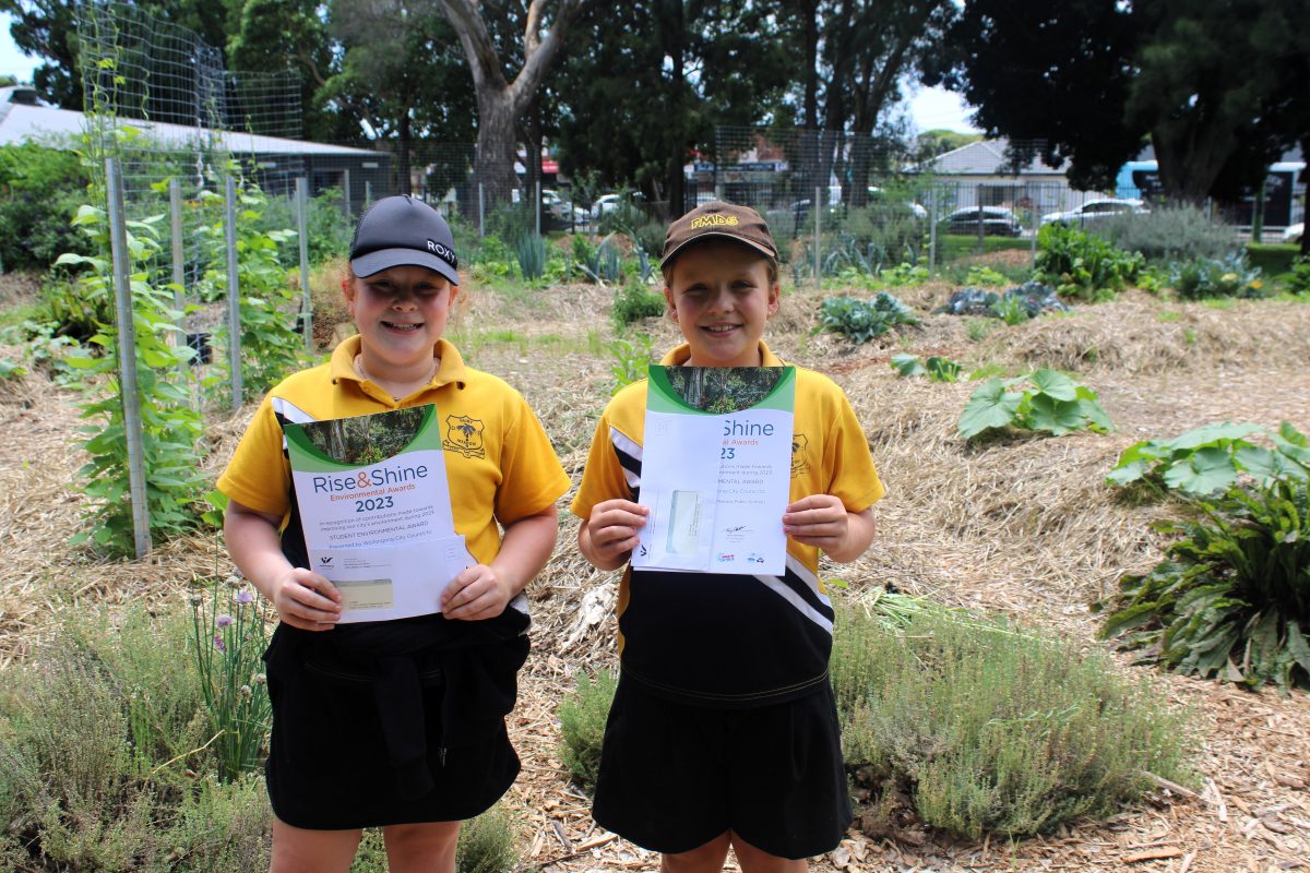 Amahli and Bronte in the living garden