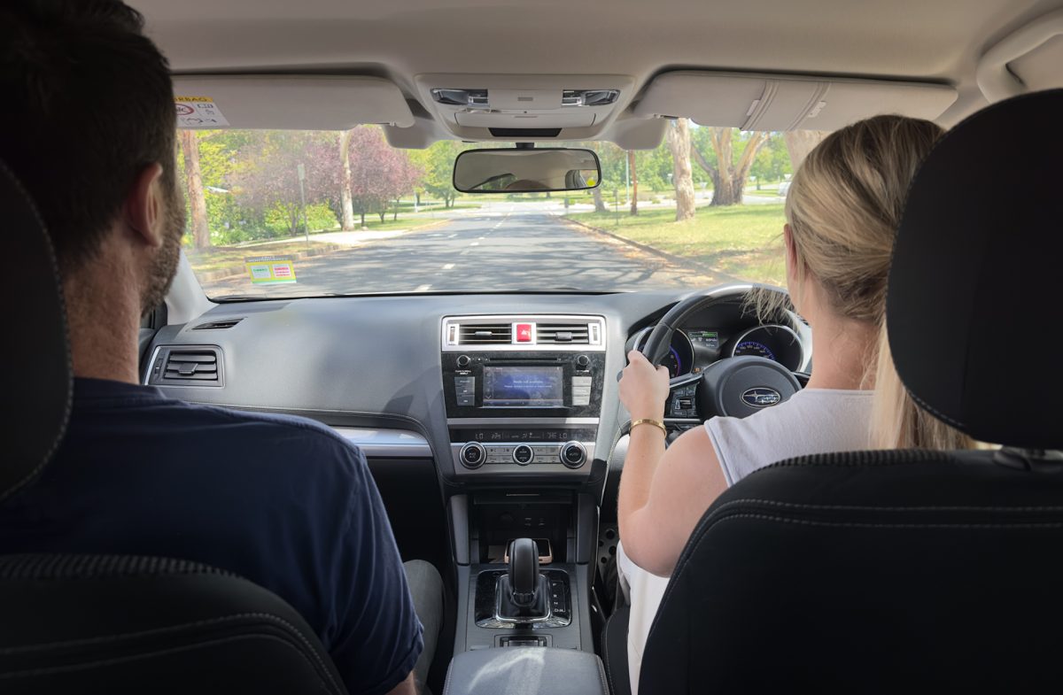 Two people in a car