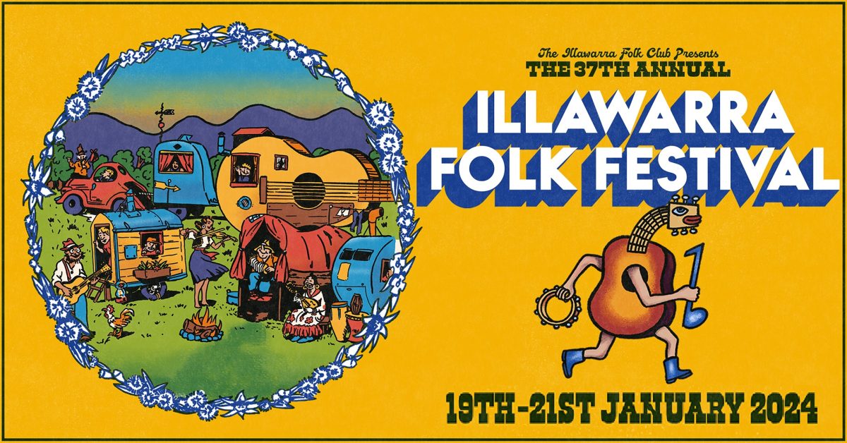 Banner for Illawarra Folk Festival.