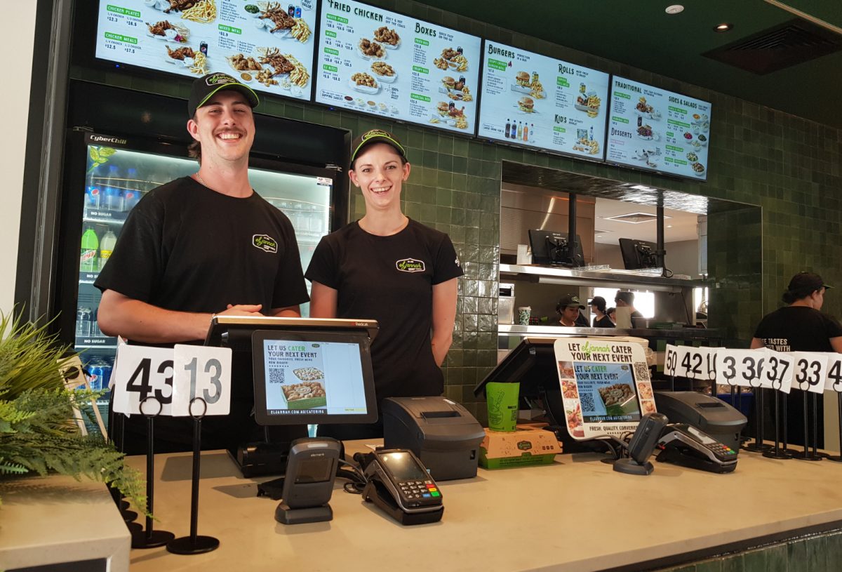 staff at fried chicken store