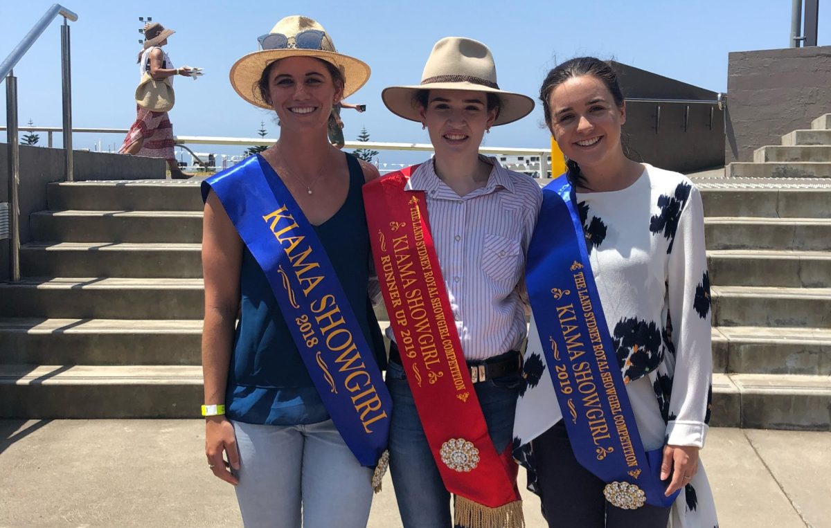 Sarah Young with 2018 winner of showgirl competition and 2019 runner-up.