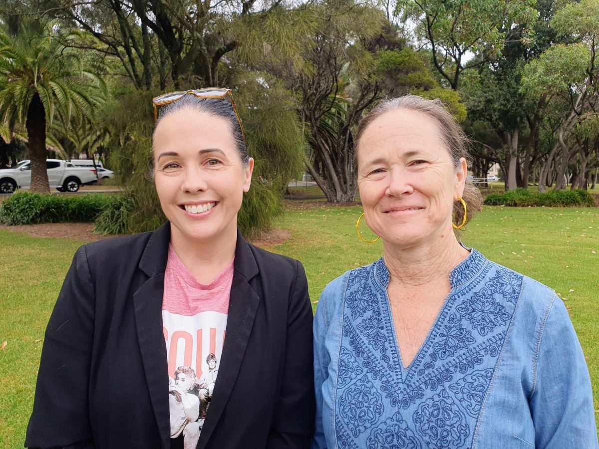 two women in a park