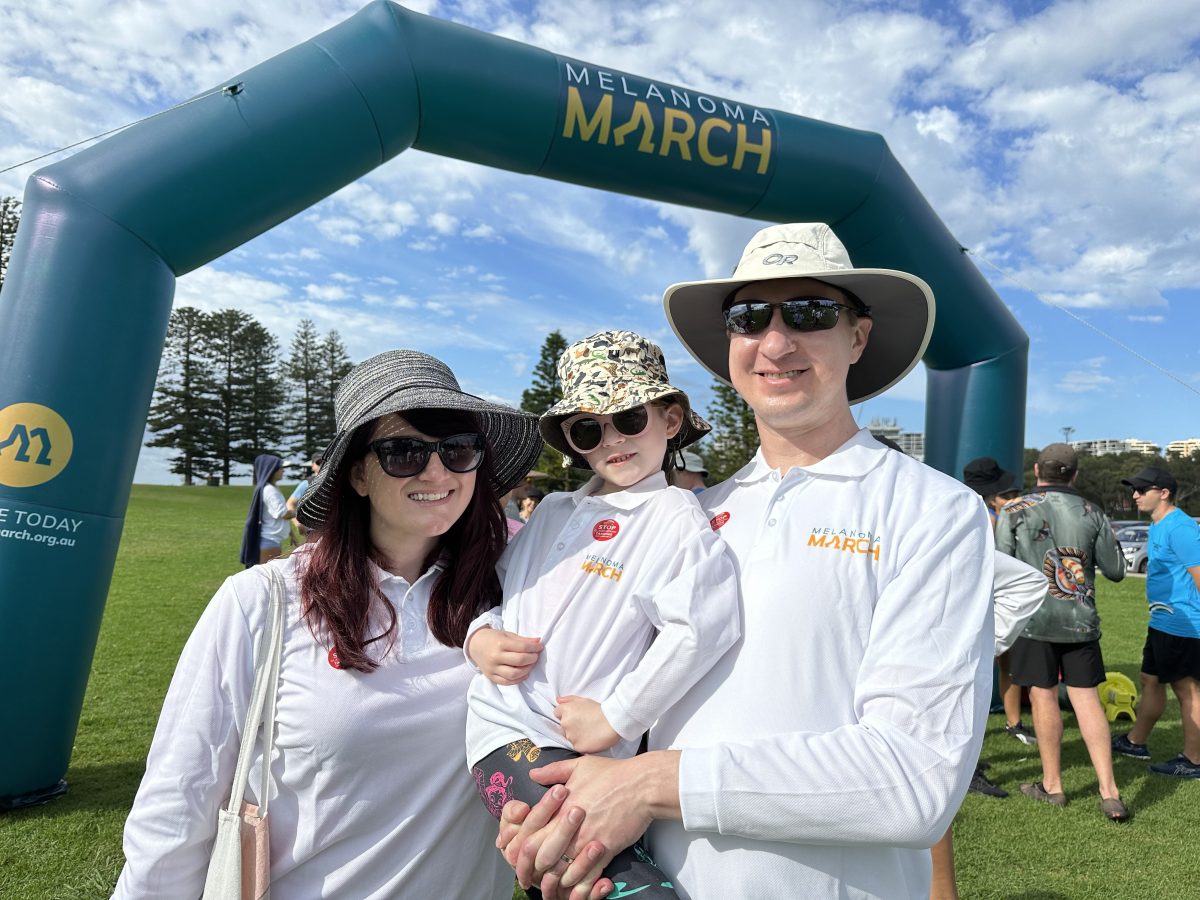 Clint, Danielle and Sophie at the Melanoma March.