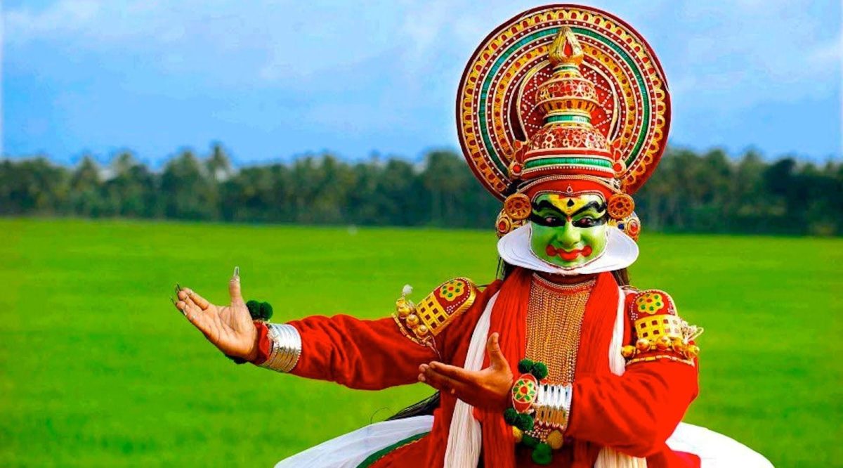 Person dressed in costume for Indian festival