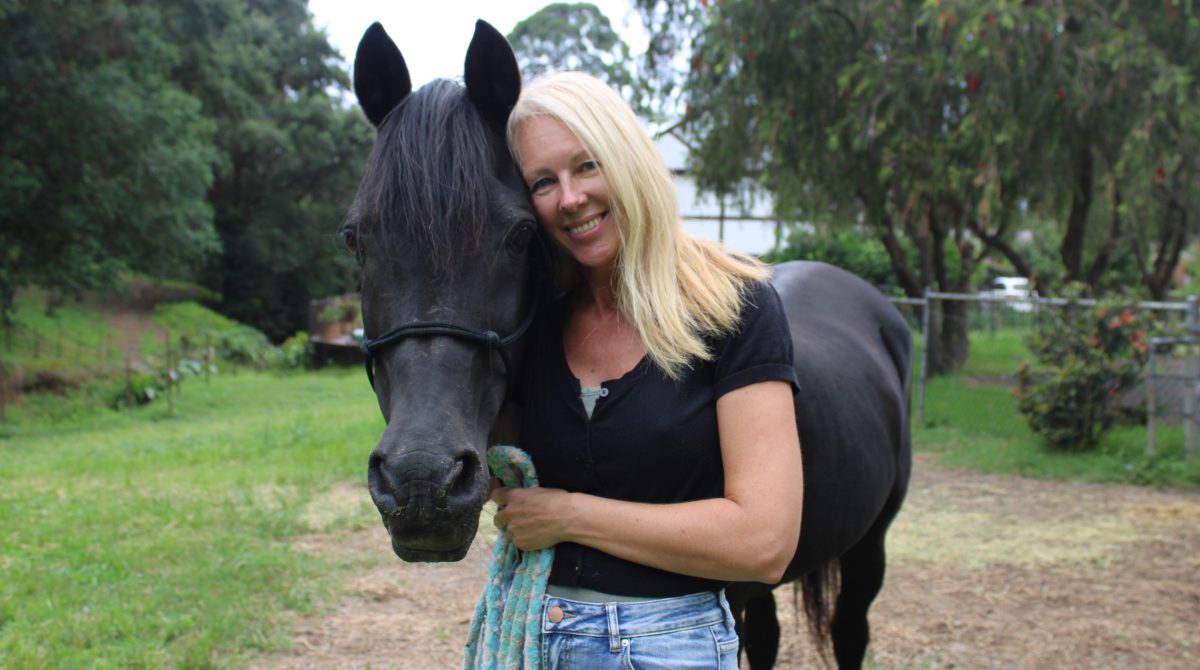 Pet grief and loss counsellor and vet nurse Melinda McKeown and her horse Zulu.