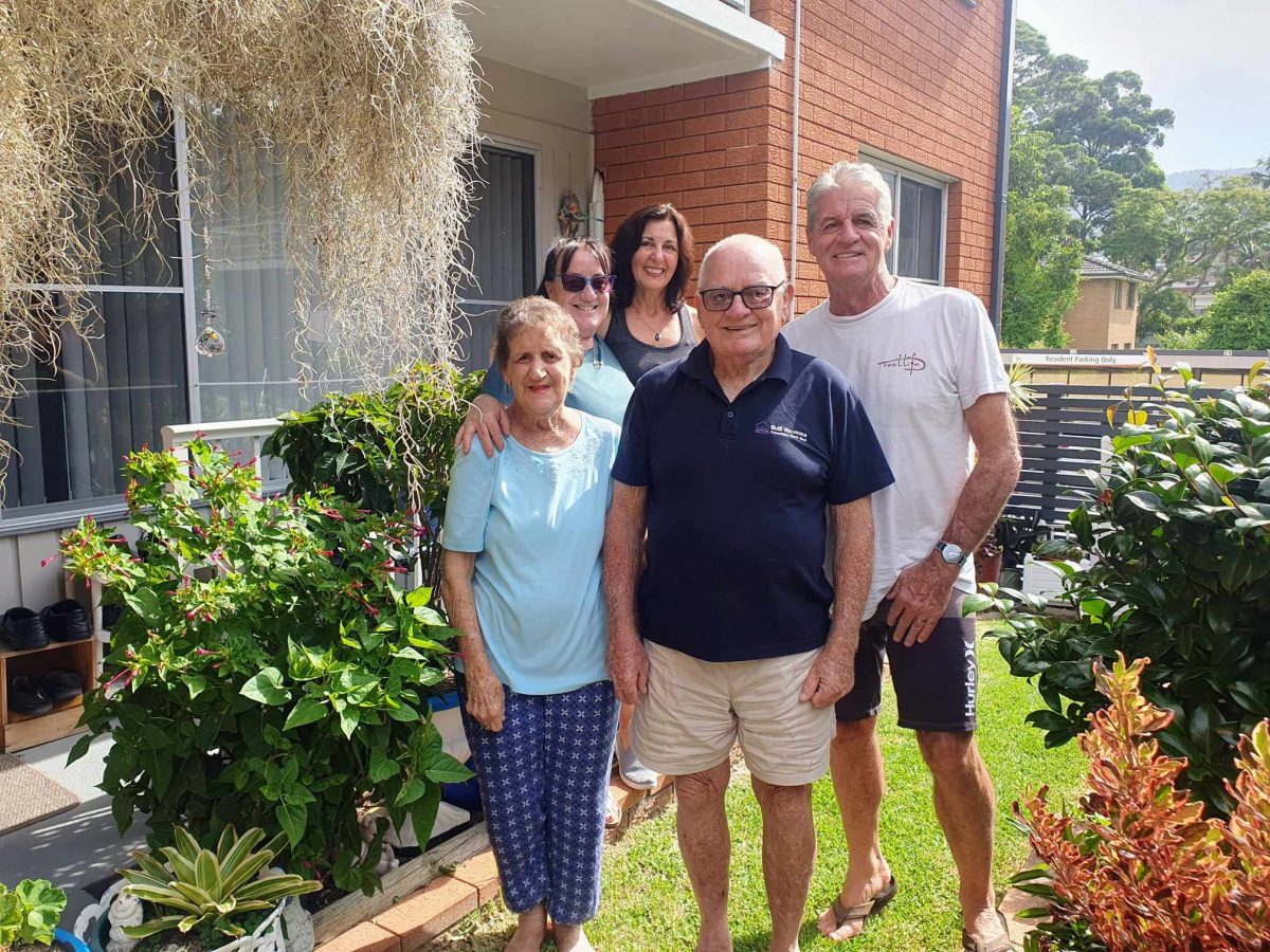 Bill Blanch with his wife Joan and some members of his Home to Home walk support crew.