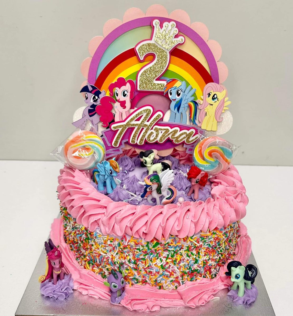 Colourful birthday cake with My Little Pony decorations from Berkeley Cakes and Pies