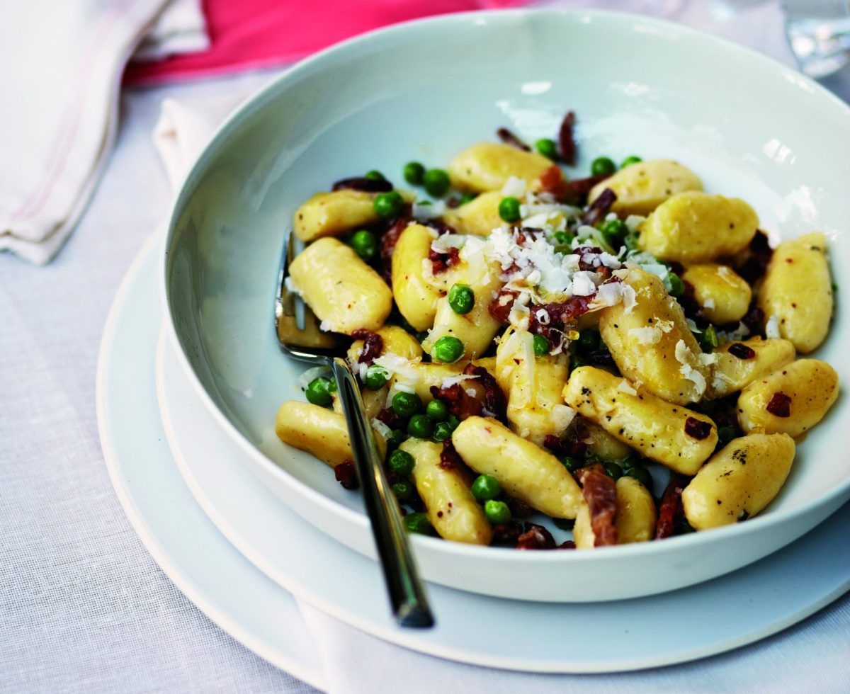 Julie Goodwin's homemade gnocchi with peas and speck.