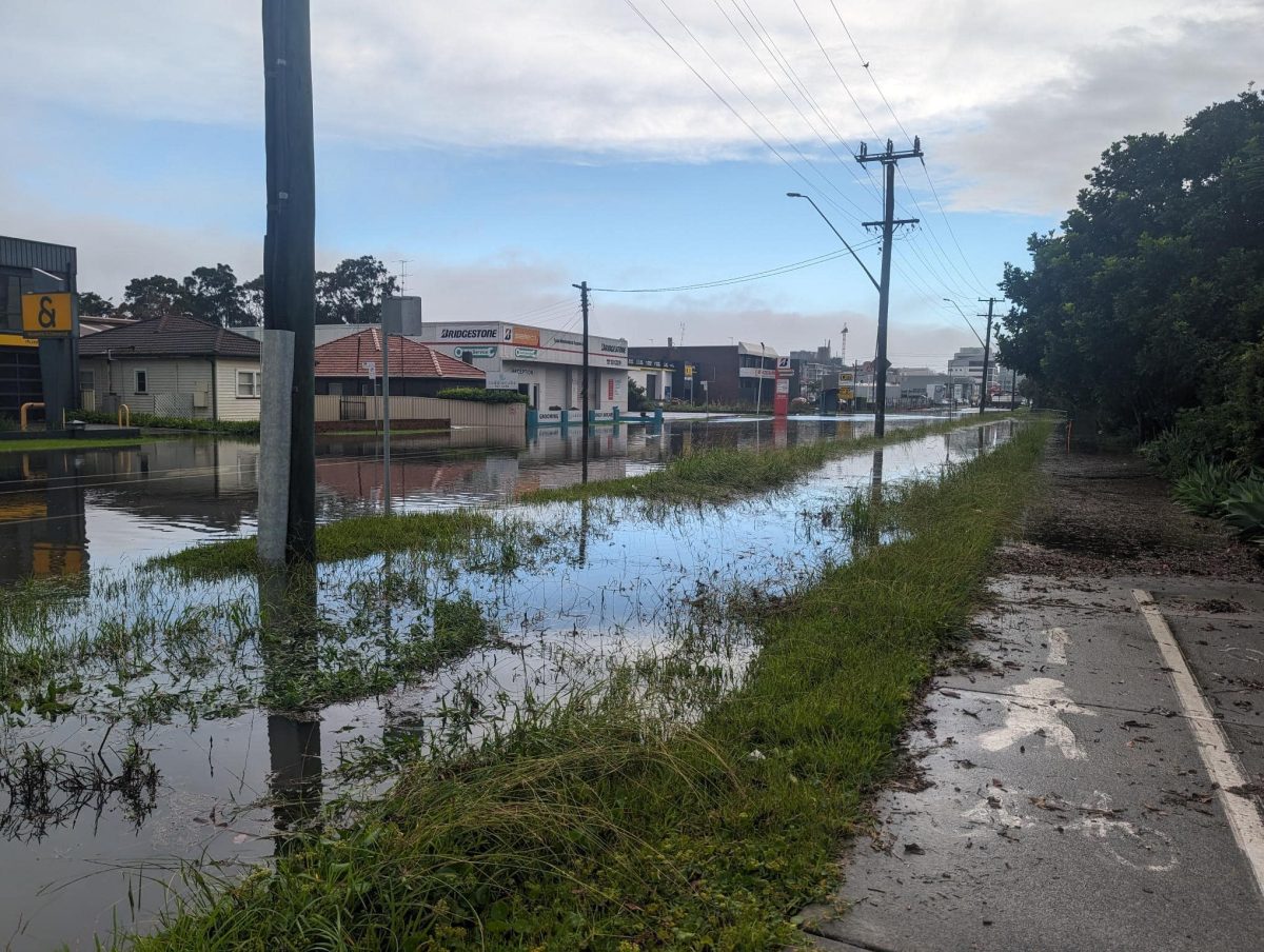 Wollongong's Corrimal Street under water.